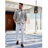 image:imageCOOFANDY Mens Long Sleeve Oxford Dress Shirts Button Down Shirt Casual Band Collar ShirtsLight Grey
