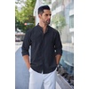 image:imageCOOFANDY Mens Long Sleeve Oxford Dress Shirts Button Down Shirt Casual Band Collar ShirtsNavy Blue
