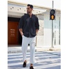 image:imageCOOFANDY Mens Long Sleeve Oxford Dress Shirts Button Down Shirt Casual Band Collar ShirtsNavy Blue