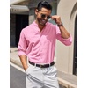 image:imageCOOFANDY Mens Long Sleeve Oxford Dress Shirts Button Down Shirt Casual Band Collar ShirtsPink