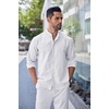 image:imageCOOFANDY Mens Long Sleeve Oxford Dress Shirts Button Down Shirt Casual Band Collar ShirtsWhite