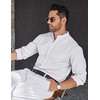 image:imageCOOFANDY Mens Long Sleeve Oxford Dress Shirts Button Down Shirt Casual Band Collar ShirtsWhite