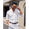 image:imageCOOFANDY Mens Long Sleeve Oxford Dress Shirts Button Down Shirt Casual Band Collar ShirtsWhite