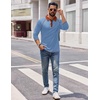 image:imageCOOFANDY Mens Long Sleeve Polo Shirts Casual Button Collared Shirts Raglan Golf T ShirtBlue