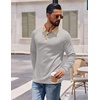 image:imageCOOFANDY Mens Long Sleeve Polo Shirts Casual Button Collared Shirts Raglan Golf T ShirtLight Grey