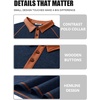 image:imageCOOFANDY Mens Long Sleeve Polo Shirts Casual Button Collared Shirts Raglan Golf T ShirtNavy Blue