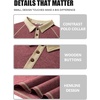 image:imageCOOFANDY Mens Long Sleeve Polo Shirts Casual Button Collared Shirts Raglan Golf T ShirtRed