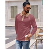 image:imageCOOFANDY Mens Long Sleeve Polo Shirts Casual Button Collared Shirts Raglan Golf T ShirtRed