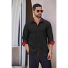 image:imageCOOFANDY Mens Long Sleeve Wrinkle Free Dress Shirts Inner Contrast Business Casual Button Down ShirtBlack
