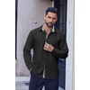image:imageCOOFANDY Mens Long Sleeve Wrinkle Free Dress Shirts Inner Contrast Business Casual Button Down ShirtBlackGold