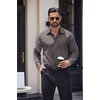 image:imageCOOFANDY Mens Long Sleeve Wrinkle Free Dress Shirts Inner Contrast Business Casual Button Down ShirtDark Grey