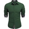 image:imageCOOFANDY Mens Long Sleeve Wrinkle Free Dress Shirts Inner Contrast Business Casual Button Down ShirtGreen
