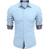 image:imageCOOFANDY Mens Long Sleeve Wrinkle Free Dress Shirts Inner Contrast Business Casual Button Down ShirtLight Blue