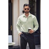 image:imageCOOFANDY Mens Long Sleeve Wrinkle Free Dress Shirts Inner Contrast Business Casual Button Down ShirtLight Green
