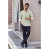 image:imageCOOFANDY Mens Long Sleeve Wrinkle Free Dress Shirts Inner Contrast Business Casual Button Down ShirtLight Green