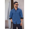 image:imageCOOFANDY Mens Long Sleeve Wrinkle Free Dress Shirts Inner Contrast Business Casual Button Down ShirtNavy