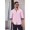 image:imageCOOFANDY Mens Long Sleeve Wrinkle Free Dress Shirts Inner Contrast Business Casual Button Down ShirtPink