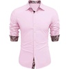 image:imageCOOFANDY Mens Long Sleeve Wrinkle Free Dress Shirts Inner Contrast Business Casual Button Down ShirtPink