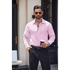 image:imageCOOFANDY Mens Long Sleeve Wrinkle Free Dress Shirts Inner Contrast Business Casual Button Down ShirtPink