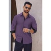 image:imageCOOFANDY Mens Long Sleeve Wrinkle Free Dress Shirts Inner Contrast Business Casual Button Down ShirtPurple