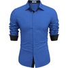 image:imageCOOFANDY Mens Long Sleeve Wrinkle Free Dress Shirts Inner Contrast Business Casual Button Down ShirtRoyal Blue
