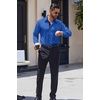 image:imageCOOFANDY Mens Long Sleeve Wrinkle Free Dress Shirts Inner Contrast Business Casual Button Down ShirtRoyal Blue