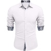 image:imageCOOFANDY Mens Long Sleeve Wrinkle Free Dress Shirts Inner Contrast Business Casual Button Down ShirtWhite