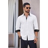 image:imageCOOFANDY Mens Long Sleeve Wrinkle Free Dress Shirts Inner Contrast Business Casual Button Down ShirtWhiteBlack