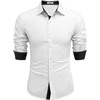 image:imageCOOFANDY Mens Long Sleeve Wrinkle Free Dress Shirts Inner Contrast Business Casual Button Down ShirtWhiteBlack