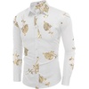 image:imageCOOFANDY Mens Luxury Design Shirts Latin Mardi Gras Dress Shirts Big and Tall White Flower