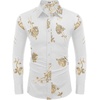 image:imageCOOFANDY Mens Luxury Design Shirts Latin Mardi Gras Dress Shirts Big and Tall White Flower