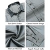 image:imageCOOFANDY Mens Luxury Dress Shirt Long Sleeve Prom Wedding Party Shiny Button Down Shirts Silver Grey