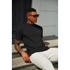 image:imageCOOFANDY Mens Mock Turtleneck T Shirt Short Sleeve Slim Fit Basic Casual Solid Color Pullover TeeAblack