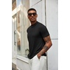 image:imageCOOFANDY Mens Mock Turtleneck T Shirt Short Sleeve Slim Fit Basic Casual Solid Color Pullover TeeAblack