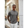 image:imageCOOFANDY Mens Mock Turtleneck T Shirt Short Sleeve Slim Fit Basic Casual Solid Color Pullover TeeAdark Grey