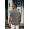 image:imageCOOFANDY Mens Mock Turtleneck T Shirt Short Sleeve Slim Fit Basic Casual Solid Color Pullover TeeAdark Grey