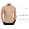 image:imageCOOFANDY Mens Mock Turtleneck T Shirt Short Sleeve Slim Fit Basic Casual Solid Color Pullover TeeAkhaki