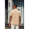 image:imageCOOFANDY Mens Mock Turtleneck T Shirt Short Sleeve Slim Fit Basic Casual Solid Color Pullover TeeAkhaki