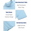 image:imageCOOFANDY Mens Mock Turtleneck T Shirt Short Sleeve Slim Fit Basic Casual Solid Color Pullover TeeAlight Blue