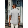 image:imageCOOFANDY Mens Mock Turtleneck T Shirt Short Sleeve Slim Fit Basic Casual Solid Color Pullover TeeAlight Grey