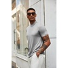 image:imageCOOFANDY Mens Mock Turtleneck T Shirt Short Sleeve Slim Fit Basic Casual Solid Color Pullover TeeAlight Grey