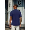 image:imageCOOFANDY Mens Mock Turtleneck T Shirt Short Sleeve Slim Fit Basic Casual Solid Color Pullover TeeAnavy Blue