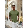 image:imageCOOFANDY Mens Mock Turtleneck T Shirt Short Sleeve Slim Fit Basic Casual Solid Color Pullover TeeArmy Green