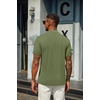 image:imageCOOFANDY Mens Mock Turtleneck T Shirt Short Sleeve Slim Fit Basic Casual Solid Color Pullover TeeArmy Green