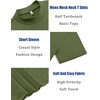 image:imageCOOFANDY Mens Mock Turtleneck T Shirt Short Sleeve Slim Fit Basic Casual Solid Color Pullover TeeArmy Green