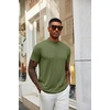 image:imageCOOFANDY Mens Mock Turtleneck T Shirt Short Sleeve Slim Fit Basic Casual Solid Color Pullover TeeArmy Green
