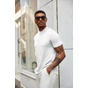 image:imageCOOFANDY Mens Mock Turtleneck T Shirt Short Sleeve Slim Fit Basic Casual Solid Color Pullover TeeAwhite
