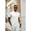 image:imageCOOFANDY Mens Mock Turtleneck T Shirt Short Sleeve Slim Fit Basic Casual Solid Color Pullover TeeAwhite