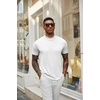image:imageCOOFANDY Mens Mock Turtleneck T Shirt Short Sleeve Slim Fit Basic Casual Solid Color Pullover TeeAwhite