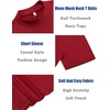 image:imageCOOFANDY Mens Mock Turtleneck T Shirt Short Sleeve Slim Fit Basic Casual Solid Color Pullover TeeAwine Red
